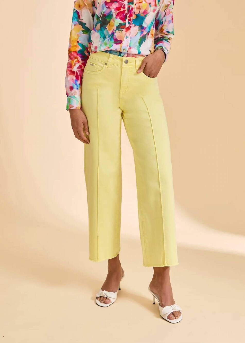 NEW FDJ olivia wide ankle jeans in pineapple